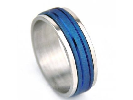 Prsten stříbrno - modré barvy 5