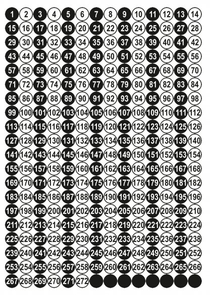 Game record stickers, 10 sheets, for the forms A4