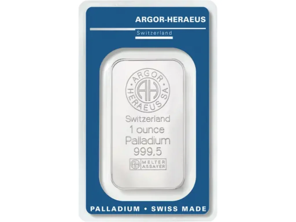 1 oz tyčinka Palladium | Argor Heraeus