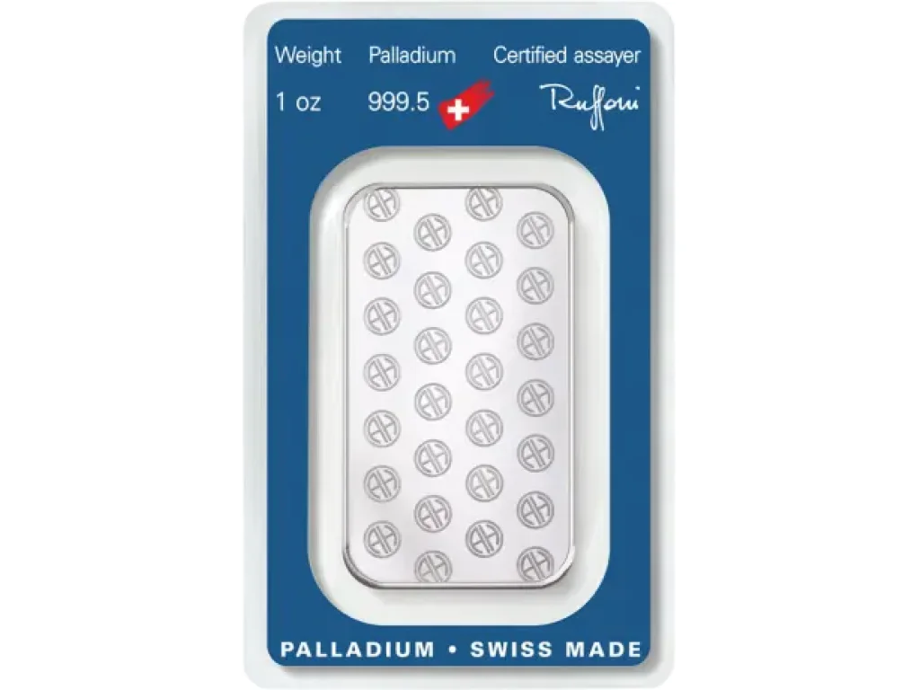 1 oz tyčinka Palladium | Argor Heraeus