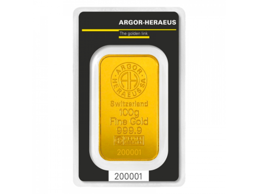 Argor-Heraeus zlatý slitek  100g 