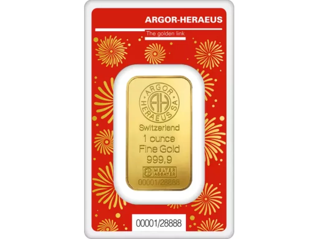 Argor-Heraeus 1oz zlatý slitek  Rok draka 2024