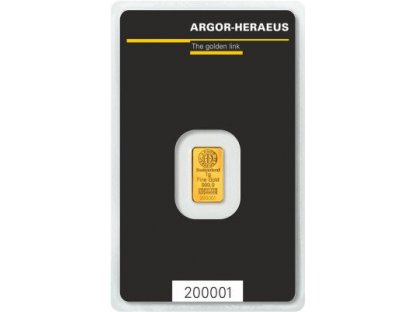 Argor- Herareus zlatý slitek 1 g