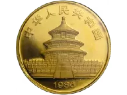 Investiční zlatá mince 1 oz China Panda 1986 V  Capsuli