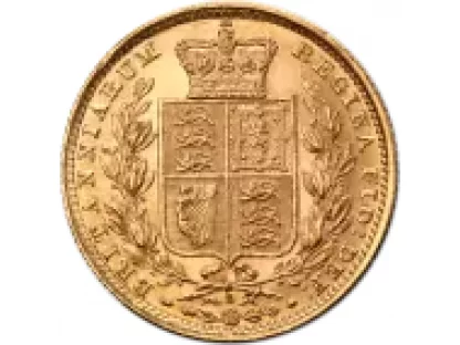 Investiční zlatá  mince královny Viktorie Young Head Shield (1871-1887)