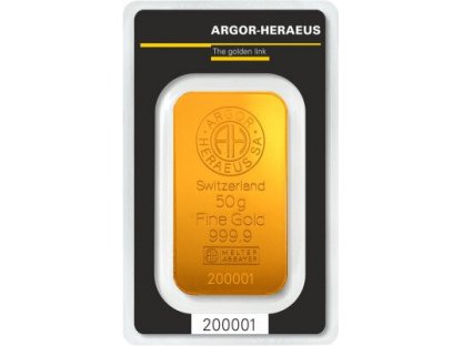 Argor -Heraeus zlatý slitek  50 g