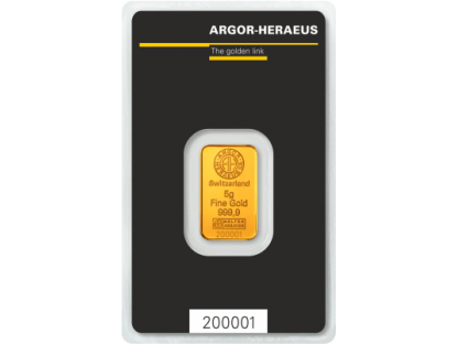 Argor -Herareus  zlatý slitek  5g