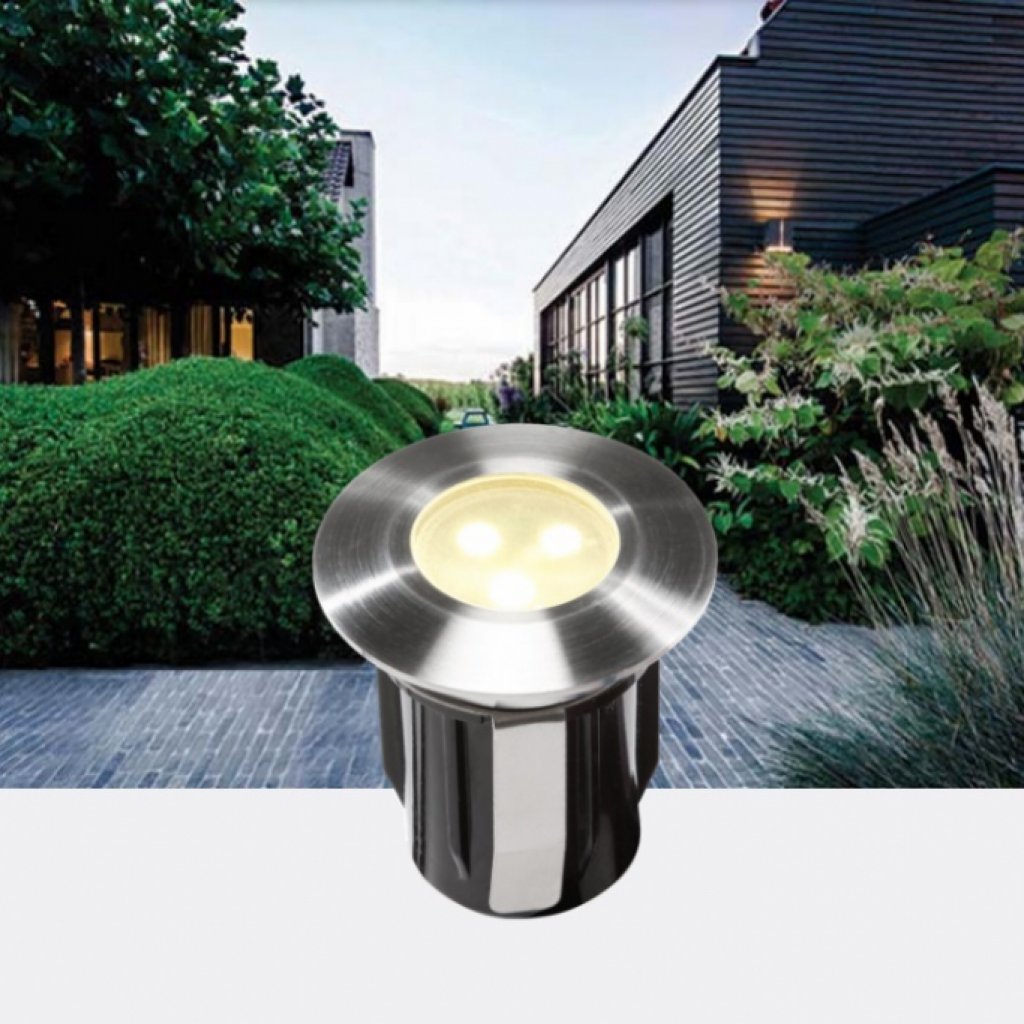 Alpha LED teplá bílá 0,5W, 12V, IP67 venkovní zápustné svítidlo, nerez 316, Garden Lights