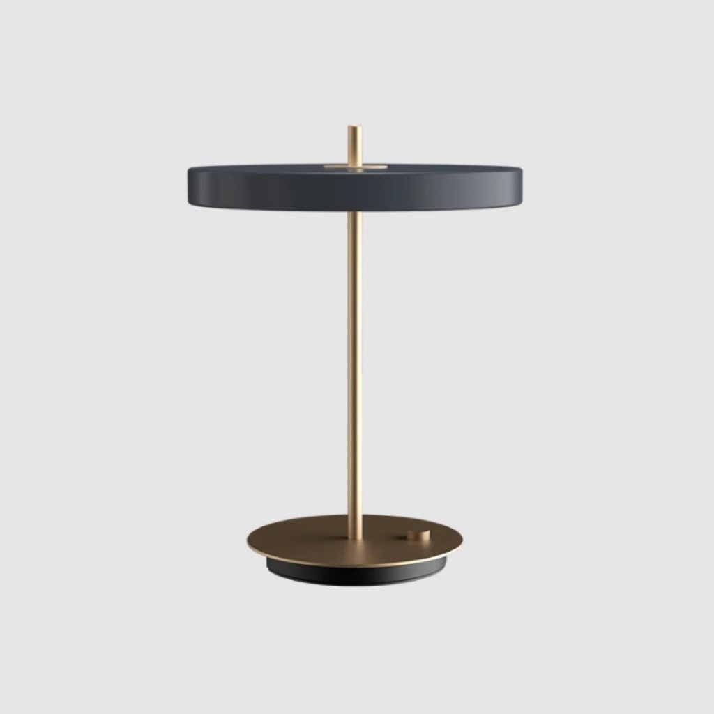 Asteria table 2306 stolní lampa s USB, antracit/mosaz, Umage