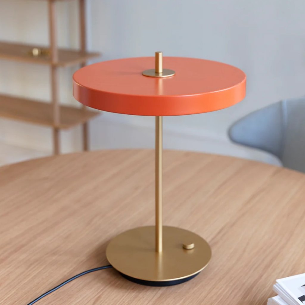 Asteria table 2437 stolní lampa s USB, oranžová/mosaz, Umage