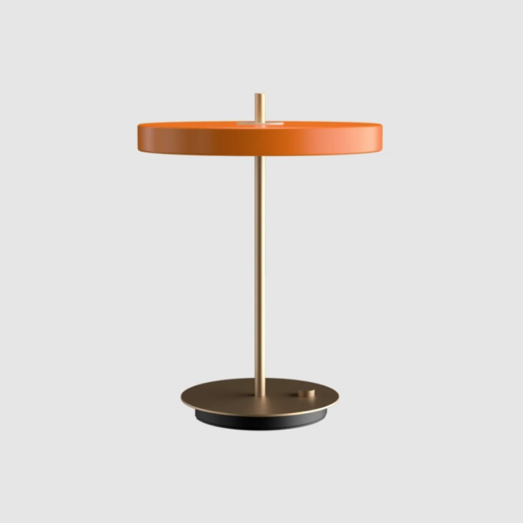 Asteria table 2437 stolní lampa s USB, oranžová/mosaz, Umage