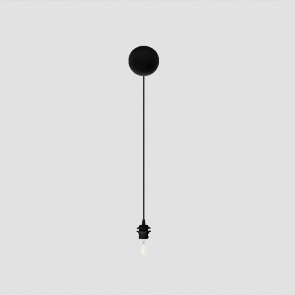 Cannonball černý držák s kulatou rozetou 12 cm, pro sestavení svítidla E27, Umage