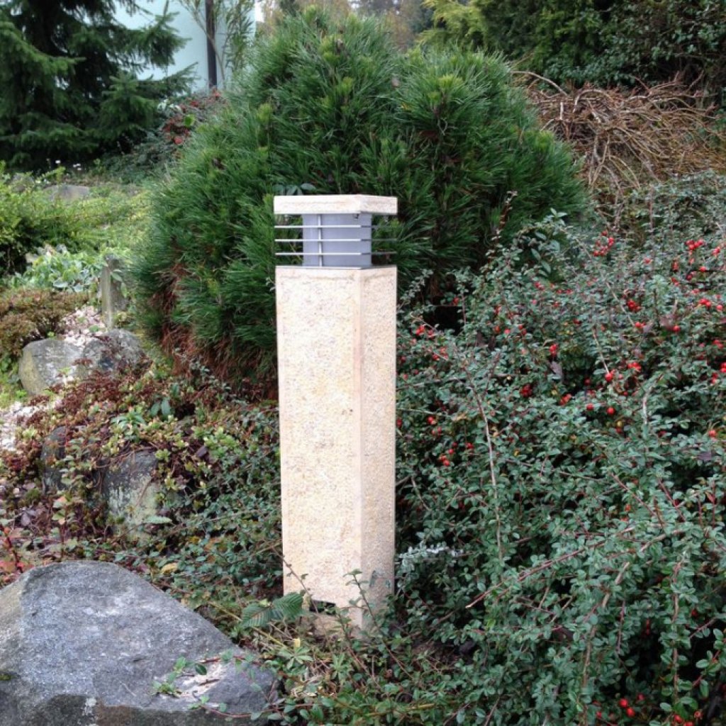 Catalpa 60 cm, venkovní stojací svítidlo z přírodního kamene, 230V, E27 - VYSTAVENÝ KUS