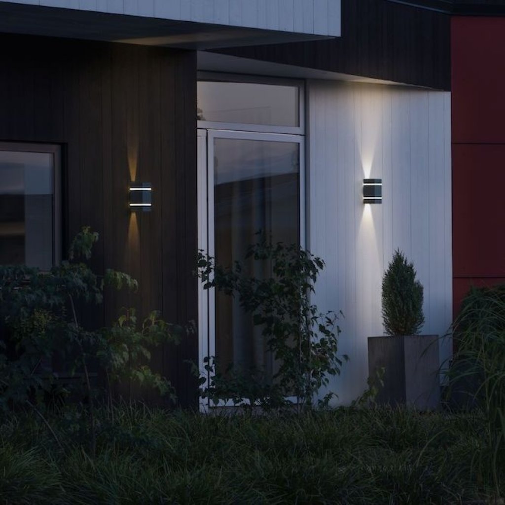 Cremona antracit, venkovní nástěnné LED světlo 2x3W, Konstsmide