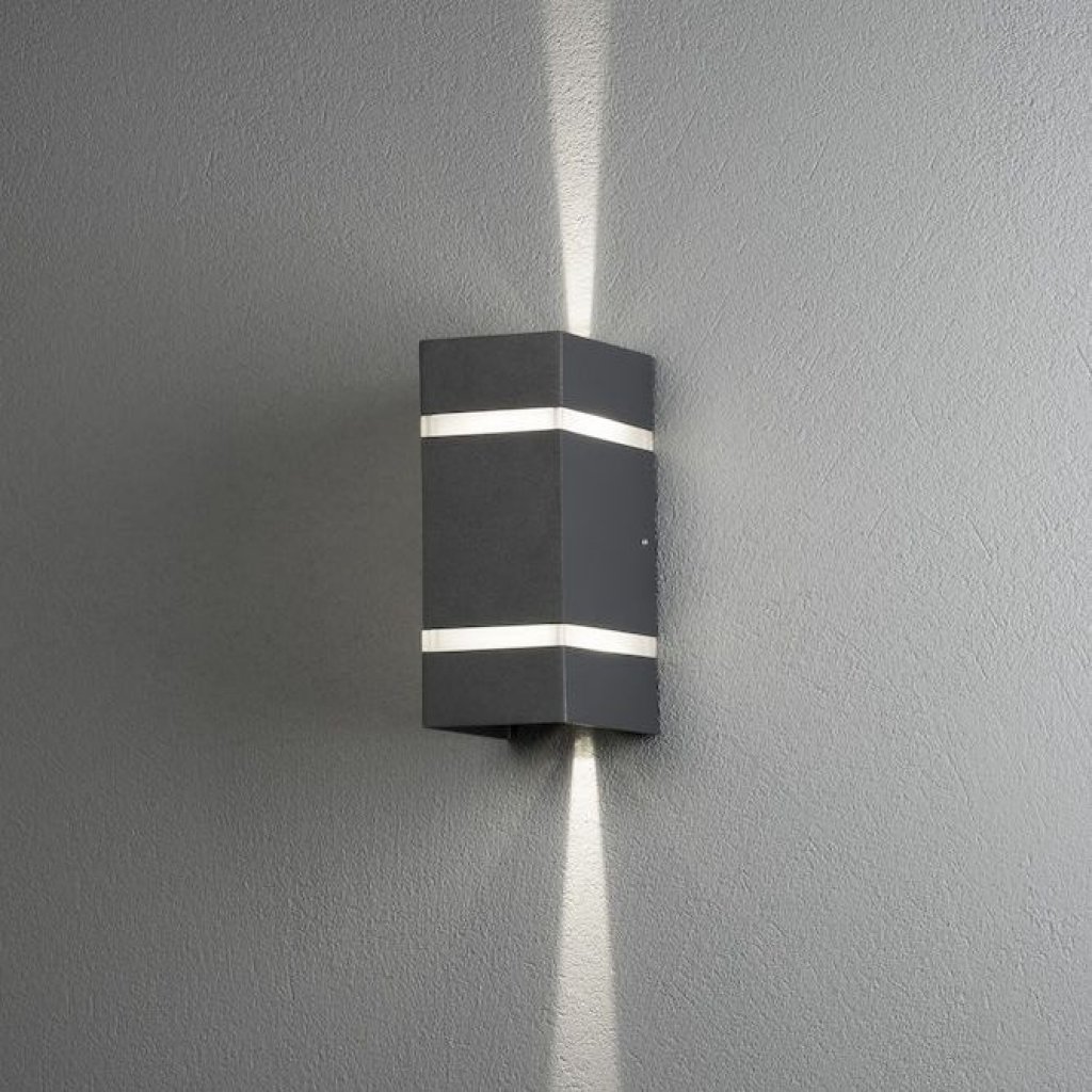 Cremona antracit, venkovní nástěnné LED světlo 2x3W, Konstsmide