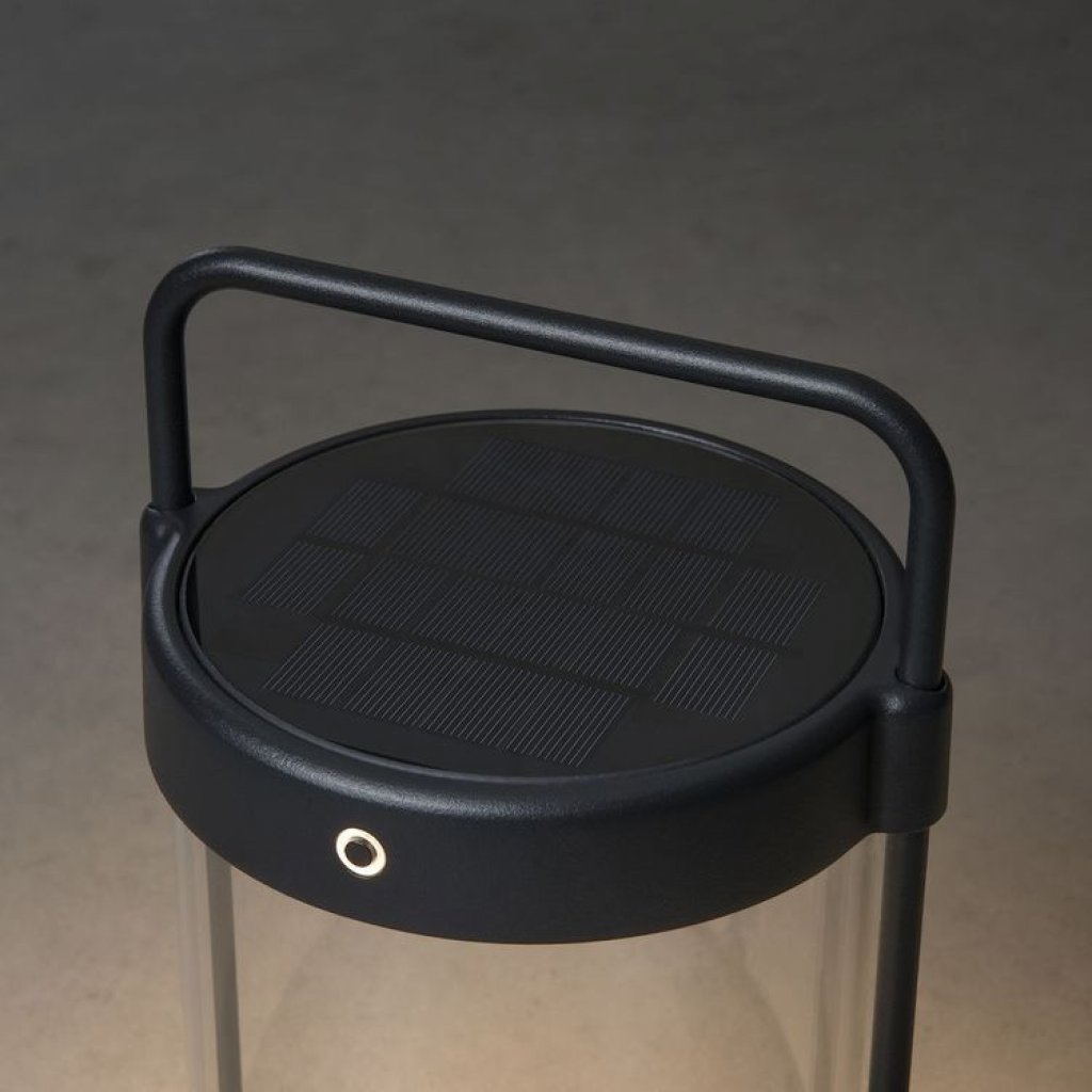 Crotone solární/USB venkovní LED lucerna černá, Konstsmide
