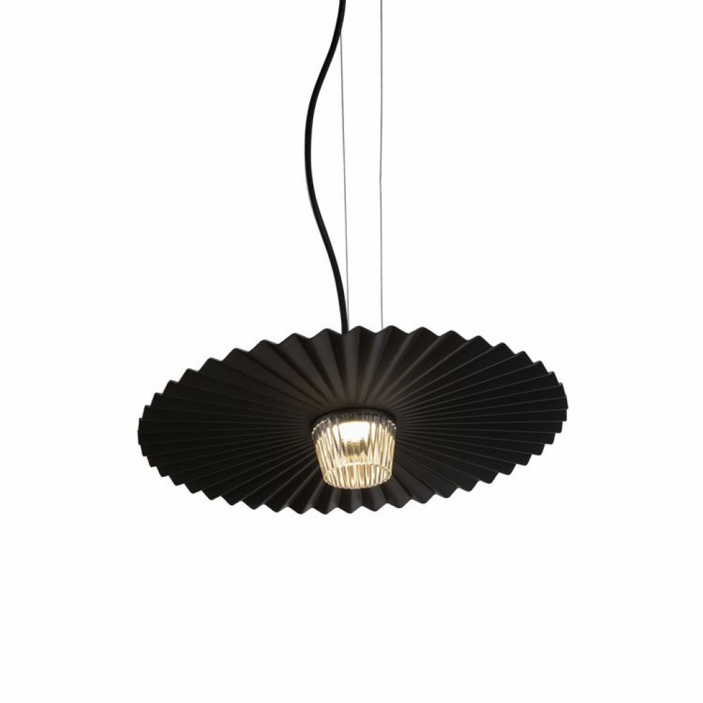 Gonzaga matná černá, 42 cm, venkovní designové závěsné svítidlo, Karman