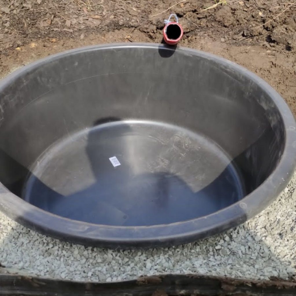 Laminátová kulatá nádrž 90x33 cm pro venkovní fontánu