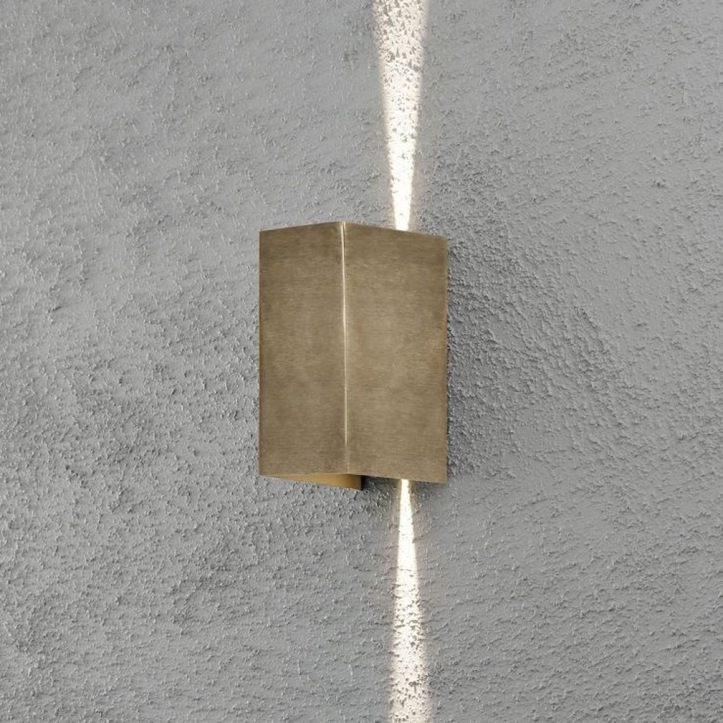 Mosazné venkovní nástěnné světlo Cremona LED 2x3W, Konstsmide