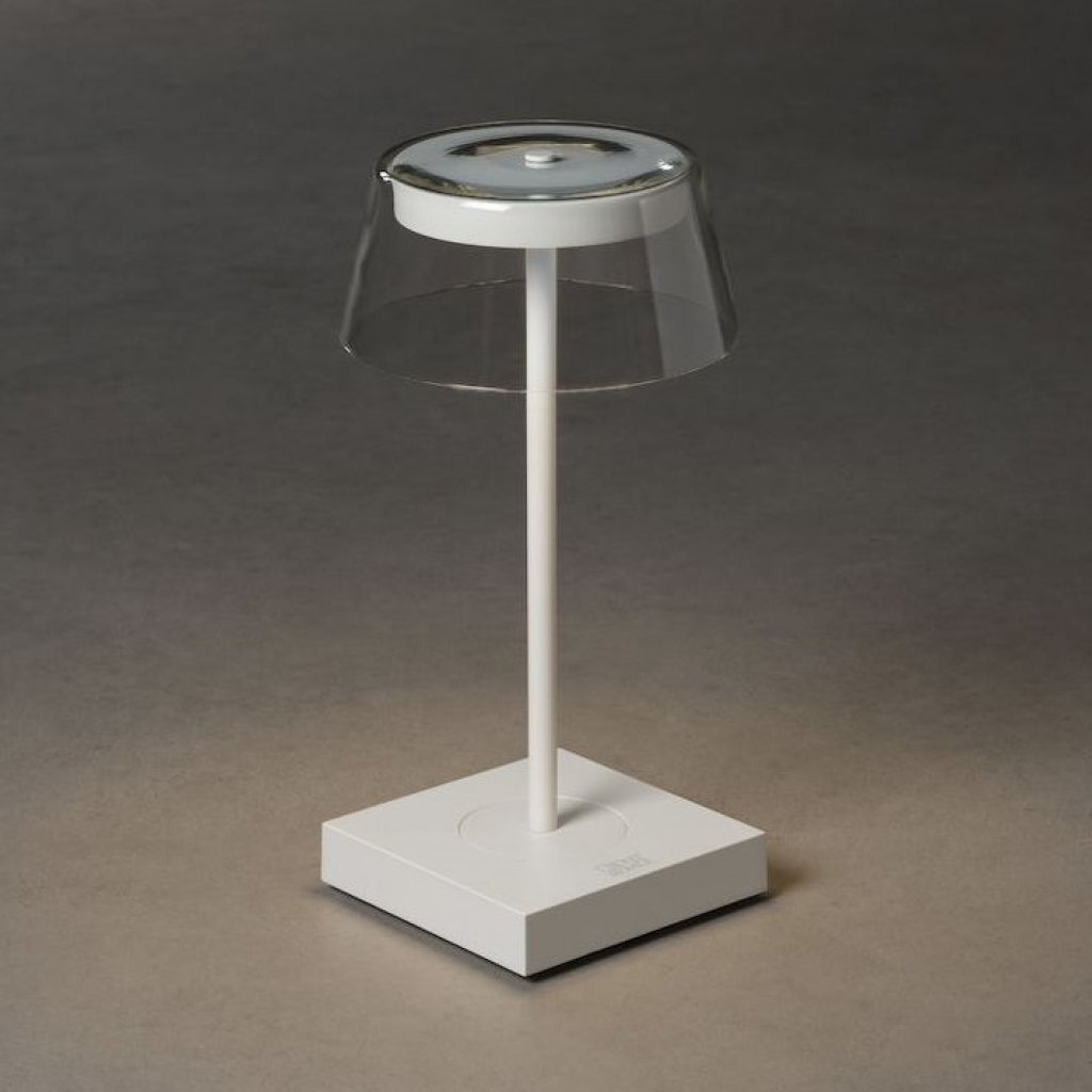 Nabíjecí stolní lampa Scilla bílá, Konstsmide