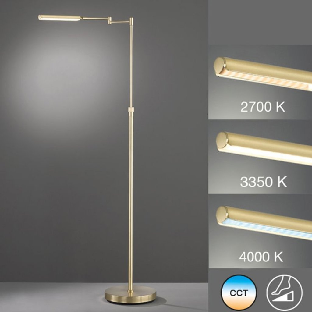 Nami 40280 LED stojací lampa zlatá, Fischer & Honsel