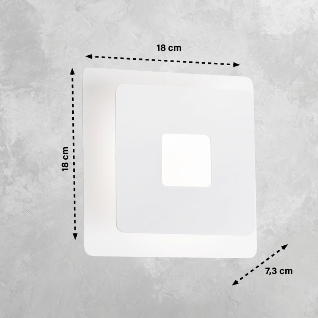 Nástěnné čtvercové LED svítidlo Hennes v bílé barvě, Fischer & Honsel