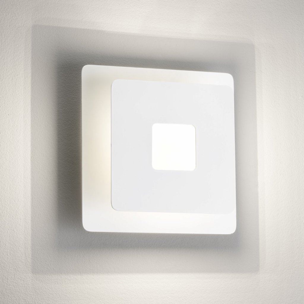 Nástěnné čtvercové LED svítidlo Hennes v bílé barvě, Fischer & Honsel