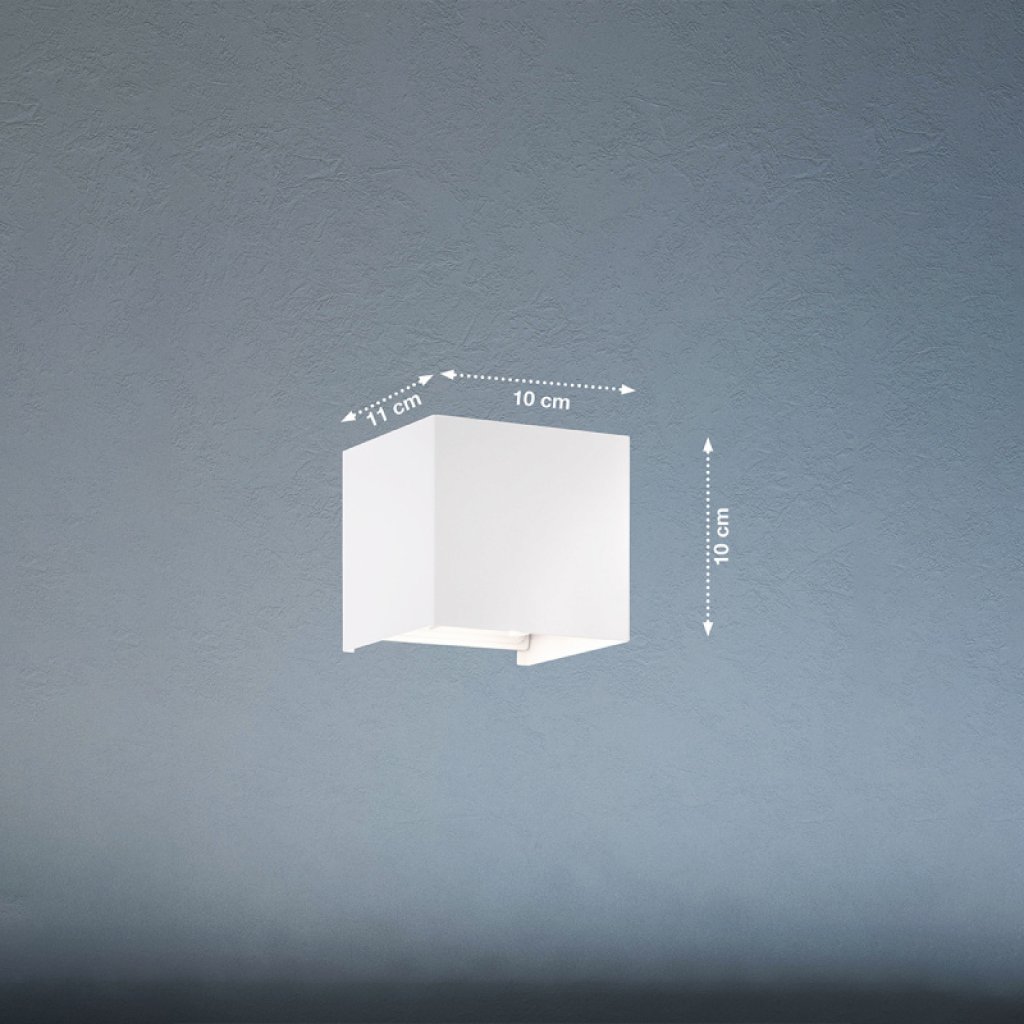 Nástěnné čtvercové svítidlo Wall v bílé barvě, Fischer & Honsel