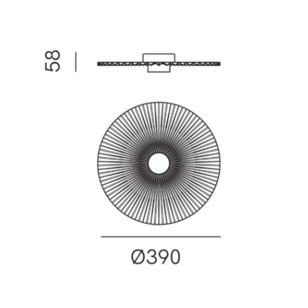 Plie 390 mm dekorativní nástěnné LED svítidlo z mosazi Il Fanale