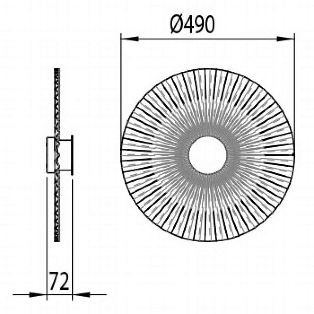 Plie, kruhové mosazné nástěnné svítidlo, 490 mm, Il Fanale