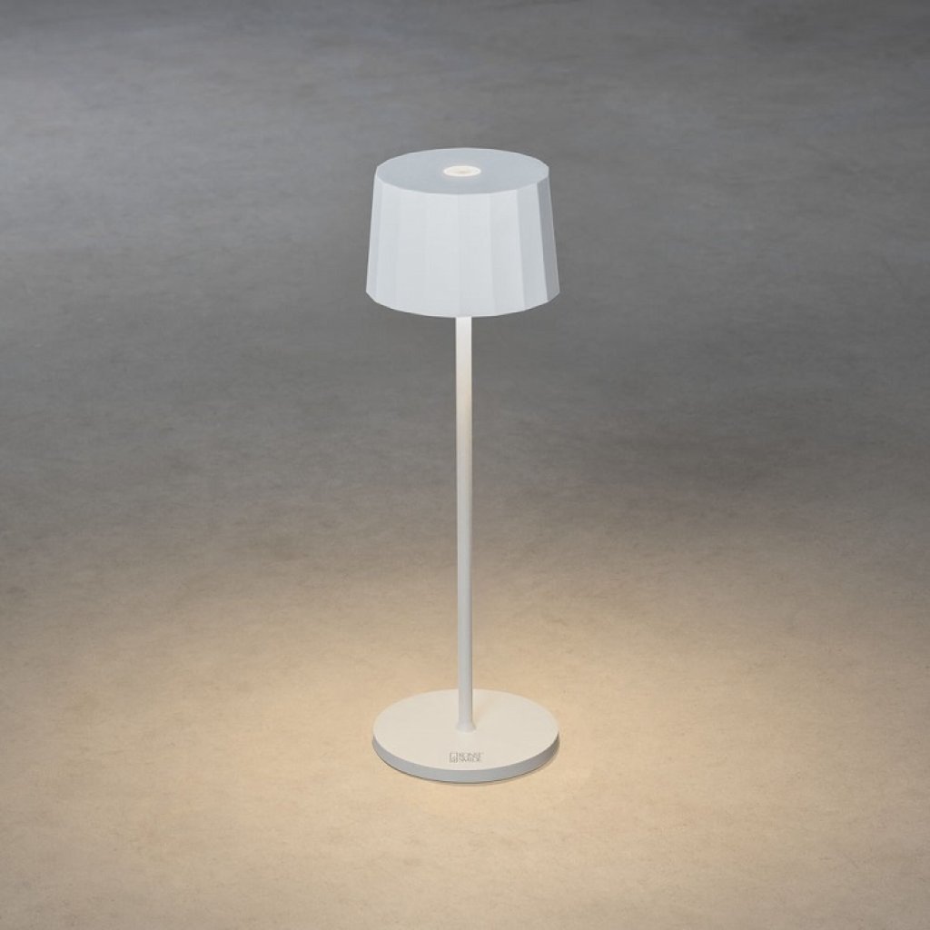 Přenosná stolní bílá lampička Positano, Konstsmide