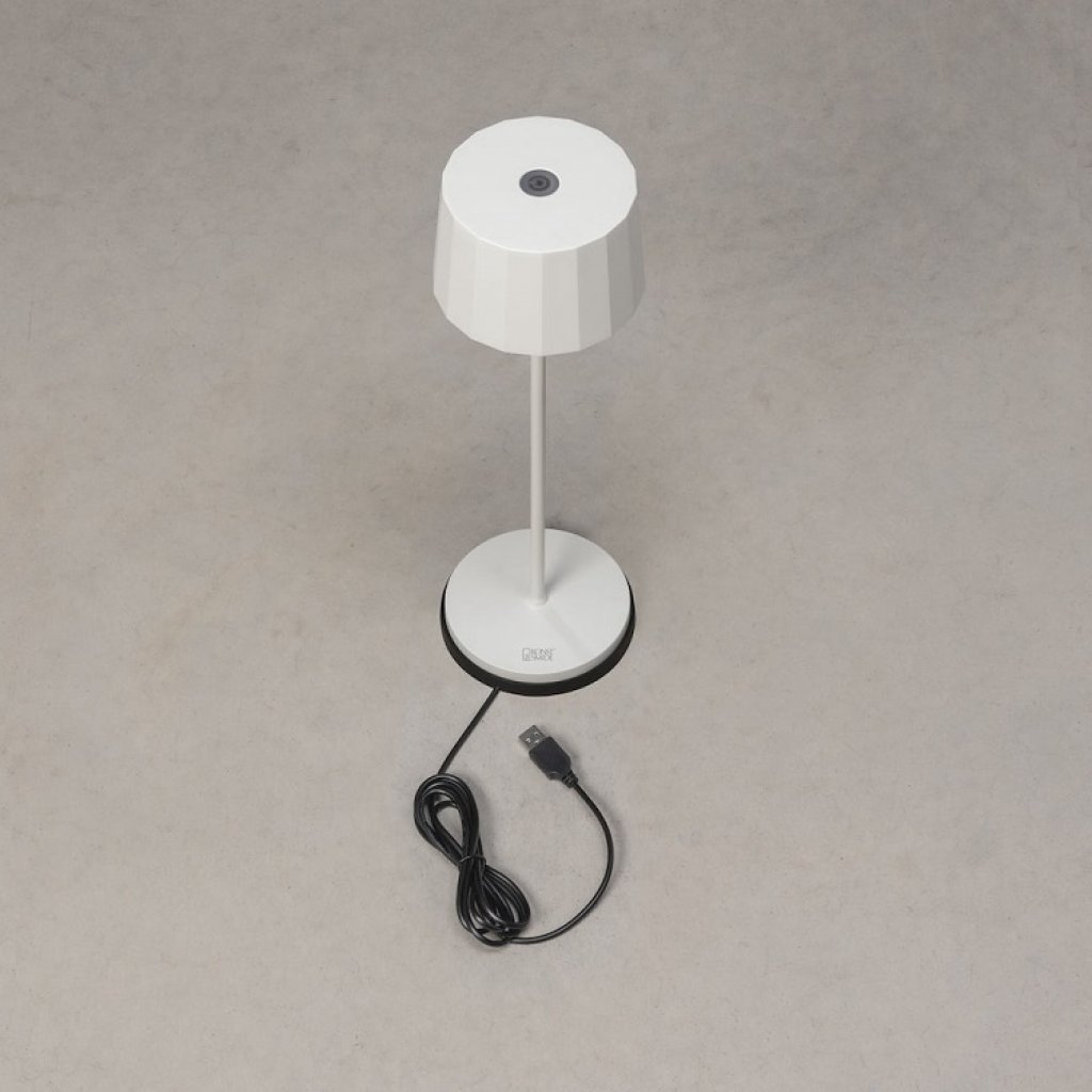 Přenosná stolní bílá lampička Positano, Konstsmide