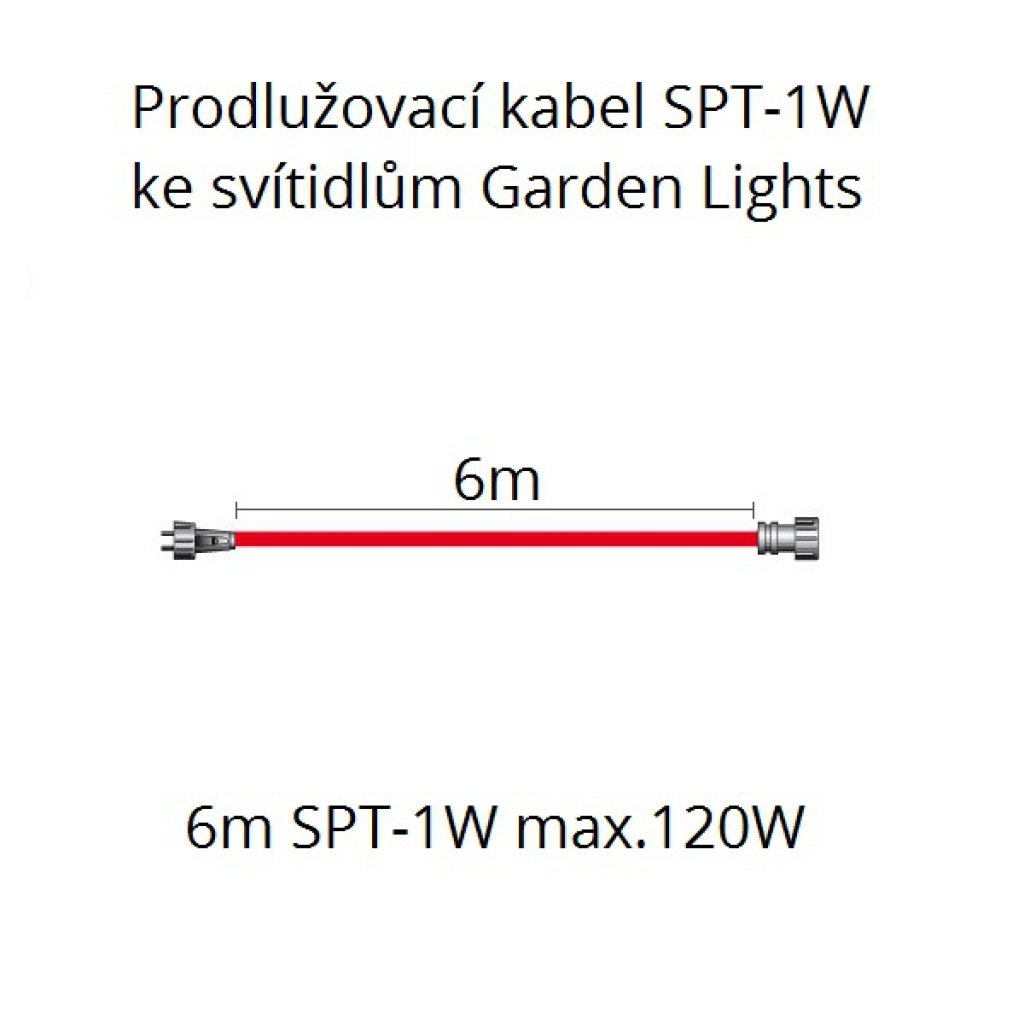 SPT-1W prodlužovací kabel 6m ukončený konektory PLUG&PLAY, Garden Lights