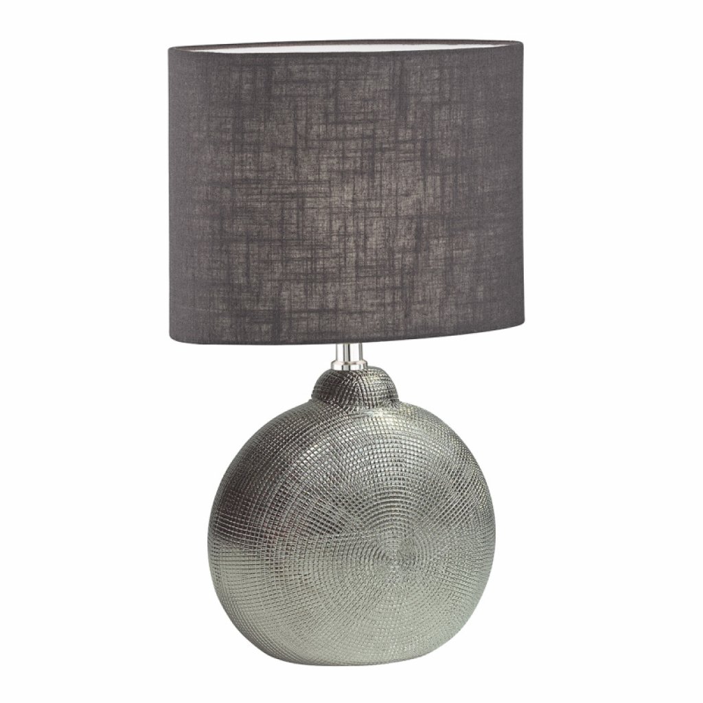 Stolní keramická lampa Foro střínbrná 39 cm, E14, Fischer & Honsel