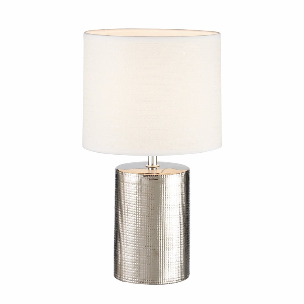 Stolní Lampa Prata stříbrná E27, 35 cm, Fischer & Honsel