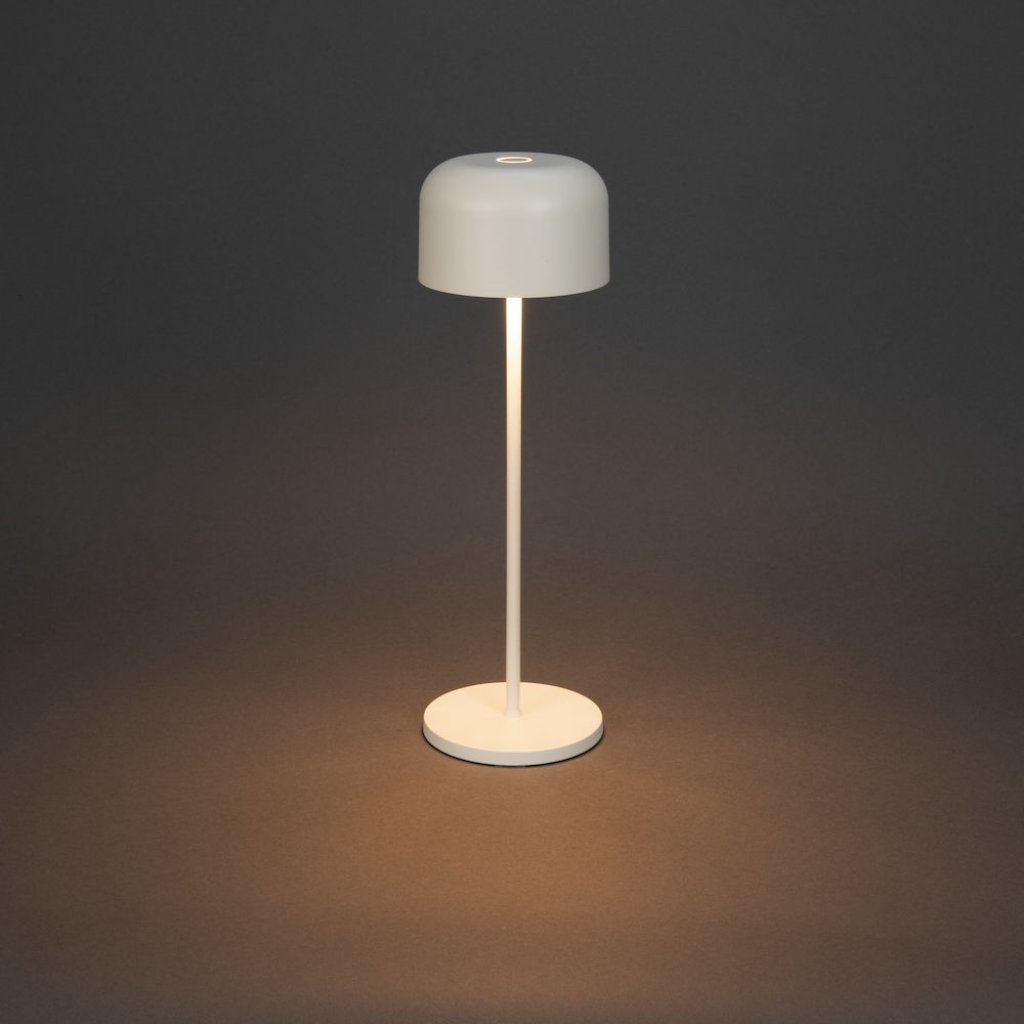 Stolní nabíjecí přenosná lampička Lille bílá, Konstsmide