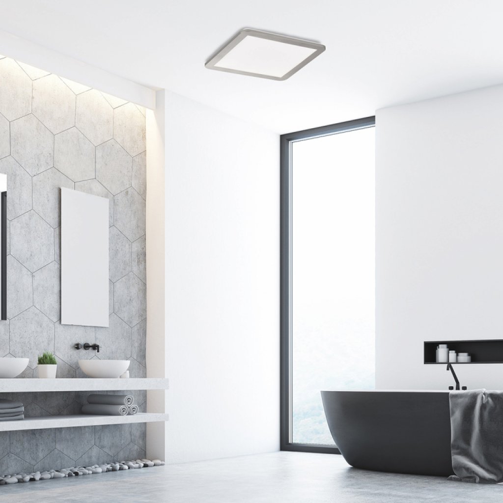 Stropní koupelnové svítidlo Gotland ve tvaru čtverce, Fischer & Honsel