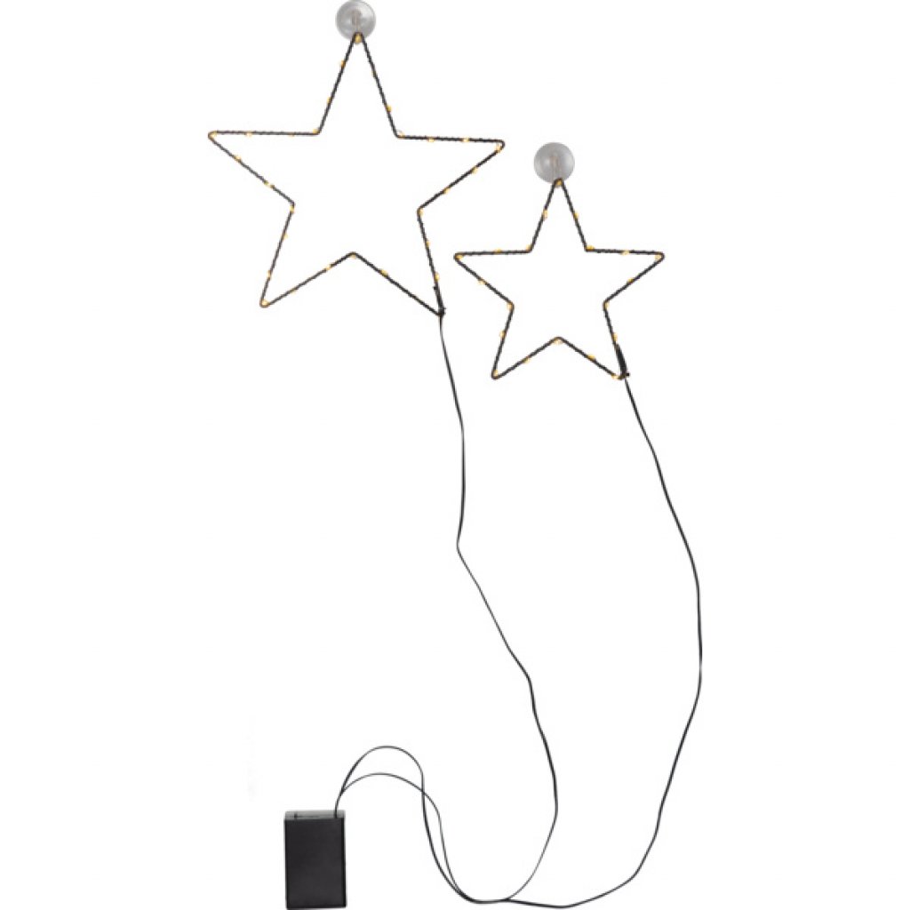 Světelná vánoční dekorace hvězdy na okno na baterie s časovačem, Star Trading