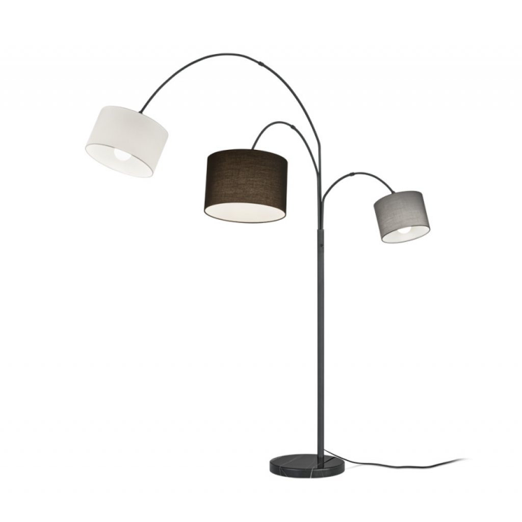 TRIO 401700317 Clark, designová stojací lampa se třemi stínítky 3 x E27