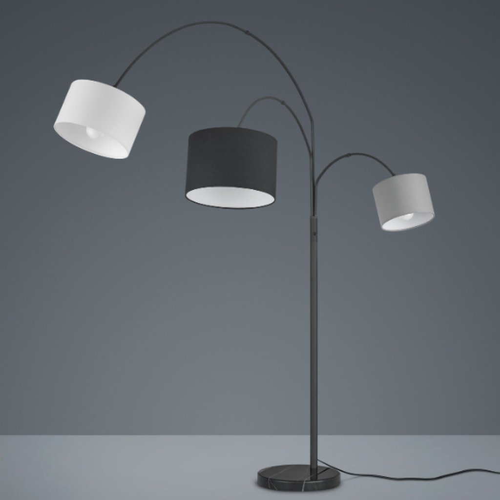 TRIO 401700317 Clark, designová stojací lampa se třemi stínítky 3 x E27