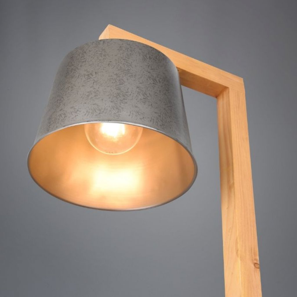 TRIO 402690167 Rodrigo, dřevěná stojací lampa s poličkami E27