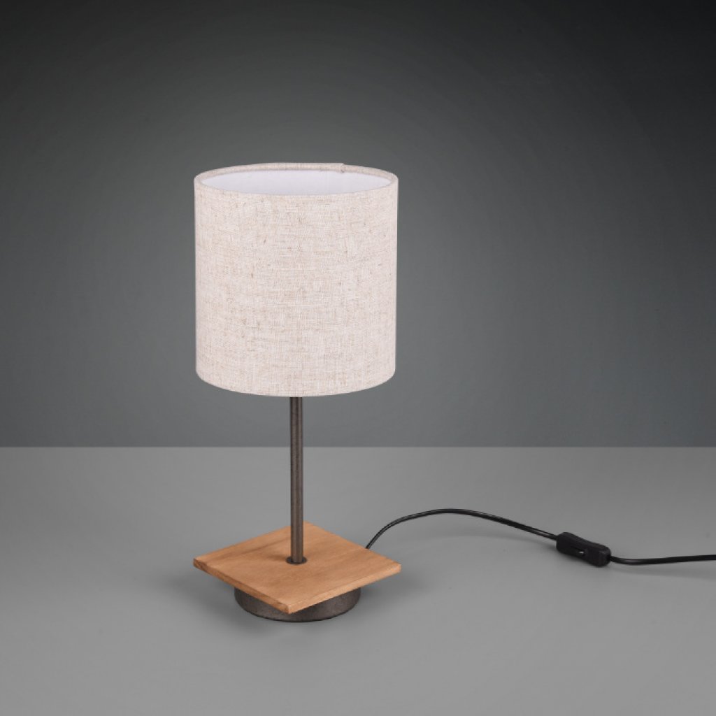 TRIO 502100130 Elmau, stolní lampička s textilním stínítkem v bílé barvě E14