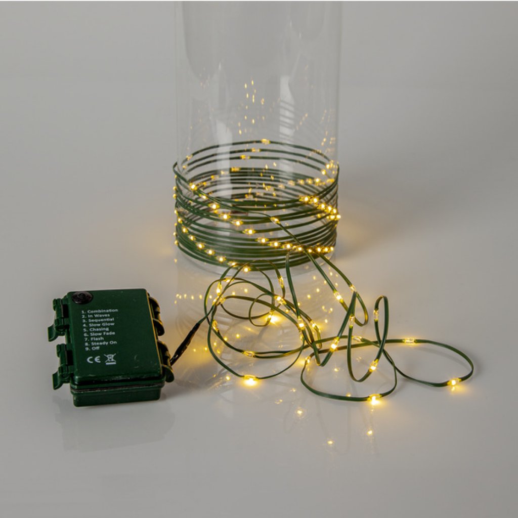 Venkovní dekorativní micro LED řetěz na baterie s časovačem 7 m, Star Trading