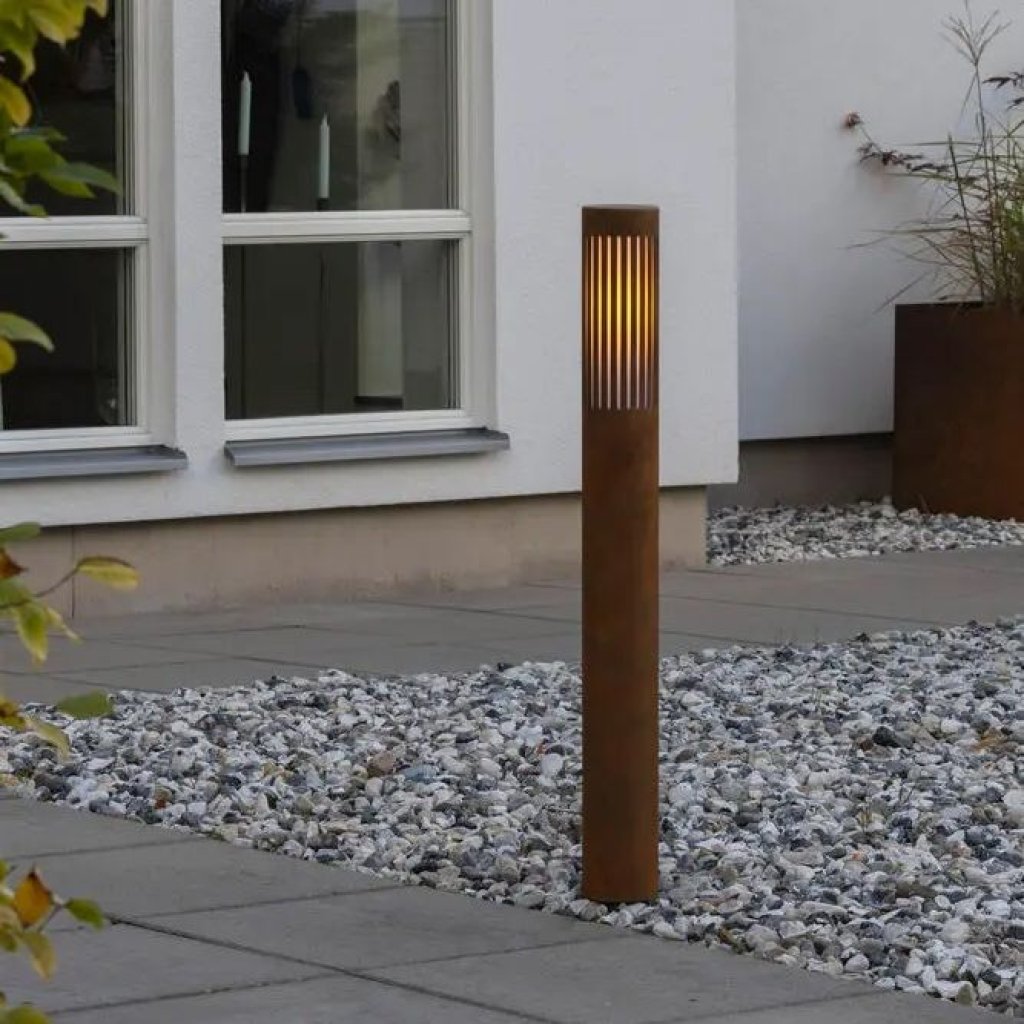 Venkovní sloupkové svítidlo rezavý design E27 Pistoia Konstsmide
