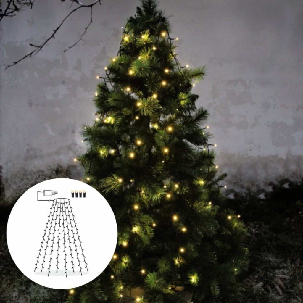 Venkovní vánoční osvětlení na strom, jednoduchá instalace, 160 LED teplá bílá, Star Trading