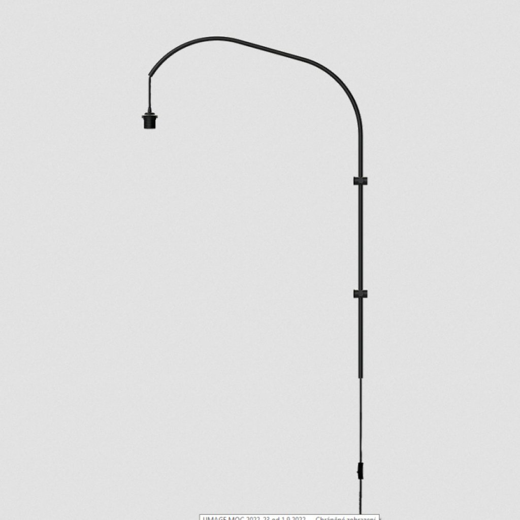 Willow single černý nástěnný držák, 123 cm, E27, Umage