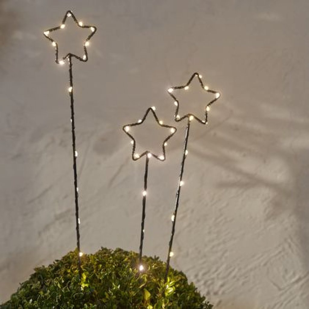 Zapichovací venkovní vánoční dekorace hvězdy na baterie s časovačem, Star Trading