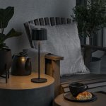 Nabíjecí stolní černá lampička Positano, Konstsmide