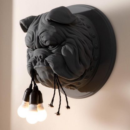 Amsterdam šedá, bulldog keramické nástěnné svítidlo, Karman