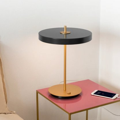 Asteria table 2306 stolní lampa s USB, antracit/mosaz, Umage